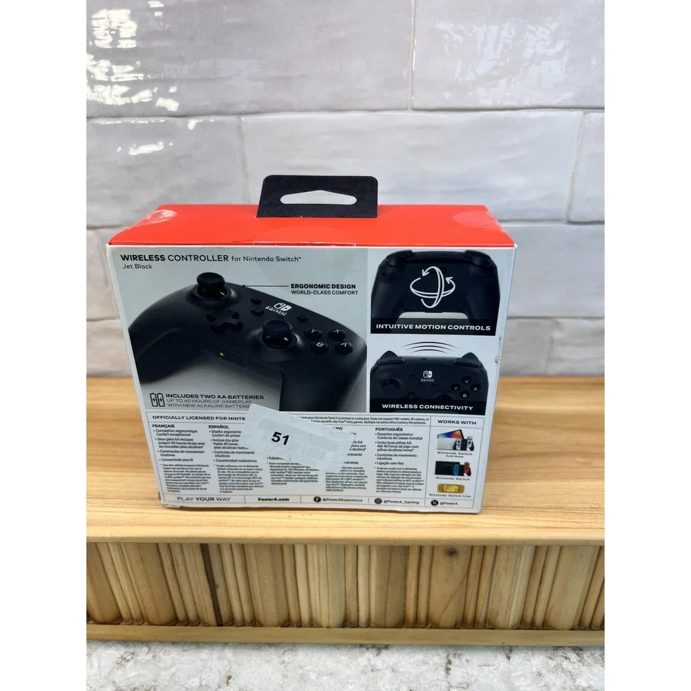 PowerA Wireless Controller for Nintendo Switch Jet Black 1513540-02 Bluetooth
